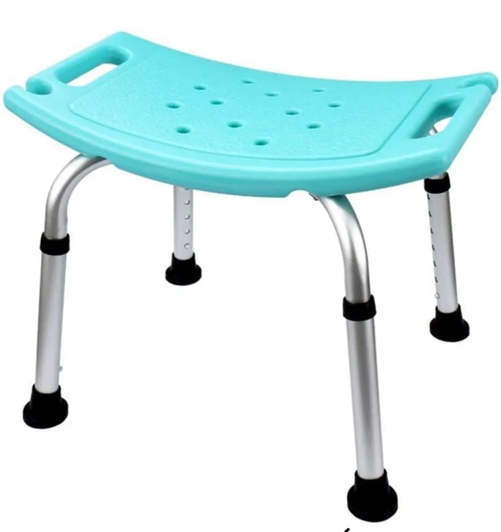 【新品・未使用】介護用浴椅 水藍色 可調整高度 的縮圖