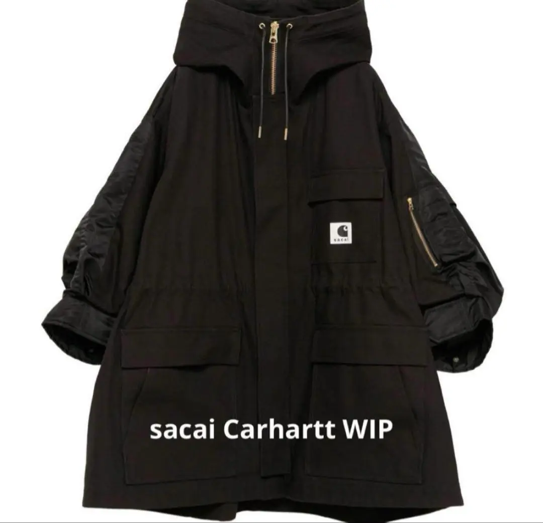 sacai サカイ 異素材ドッキング ツイード フーデッドコート 2way 白 sacai サカイ 異素材ドッキング ツイード フーデッドコート 2way 白
