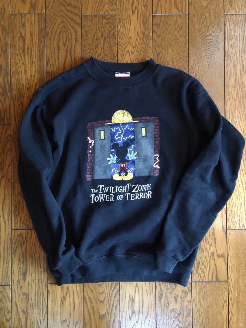 90s タワー・オブ・テラー　スウェット 90s】 ディズニー タワーオブテラー プロモ スウェット USA製 黒