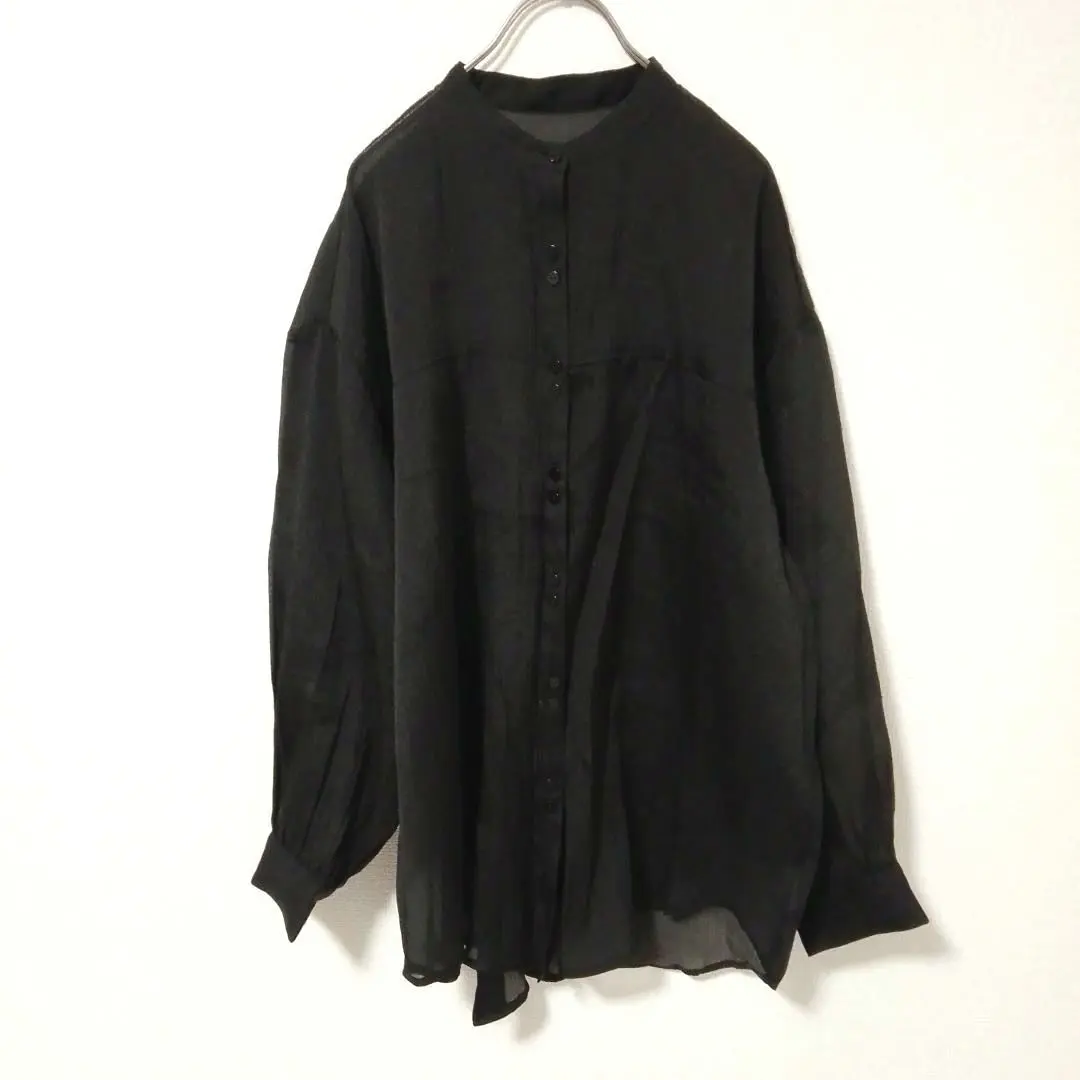 Thumbnail of Heather Double Button Blouse Casual Versatile Black Free Size