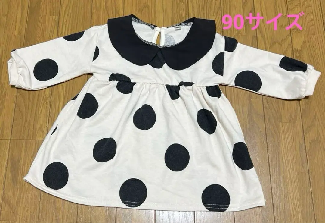 Thumbnail of Dot Pattern Collared Dress, Size 90