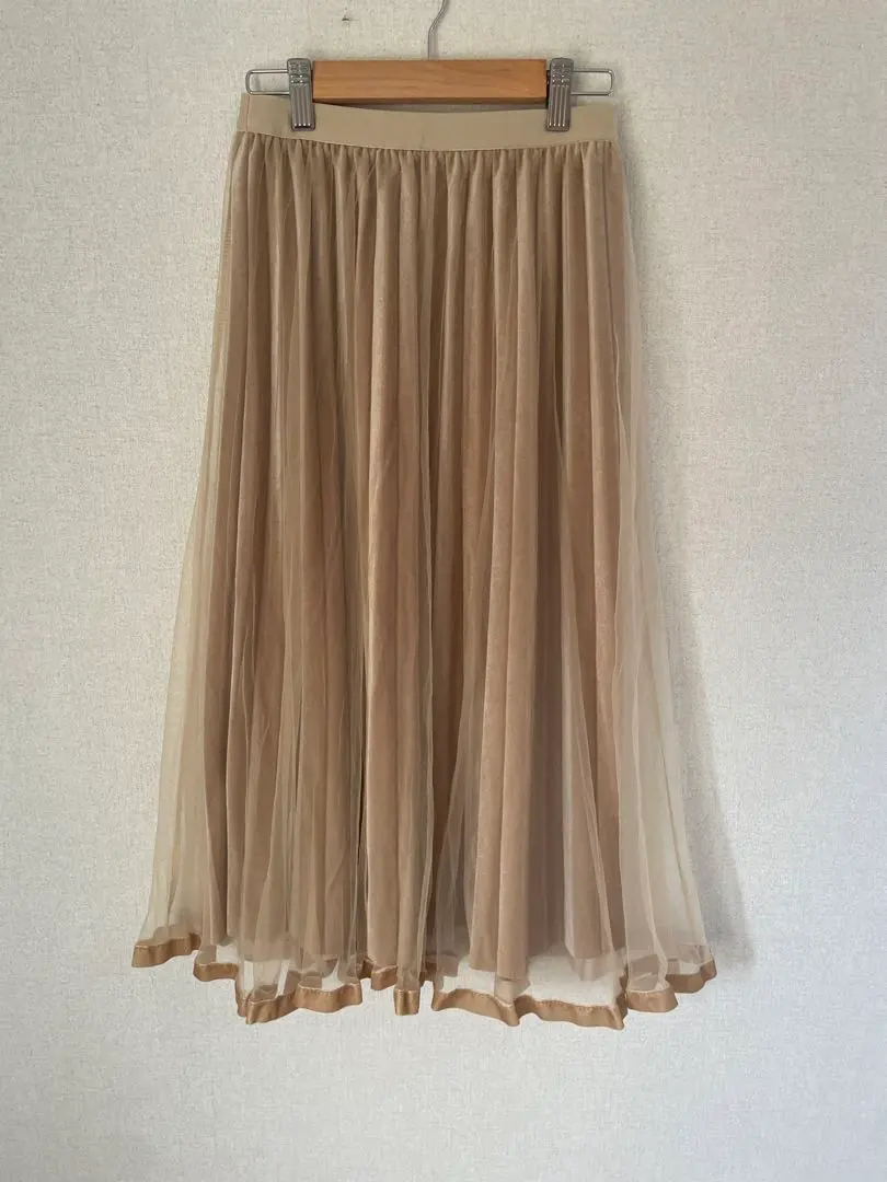 米色百褶裙 M 的縮圖