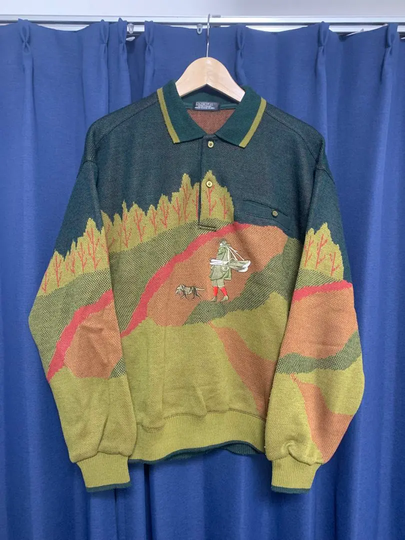 Thumbnail of Polo Sweater IXBRYCH Green Knit Hunter Vintage