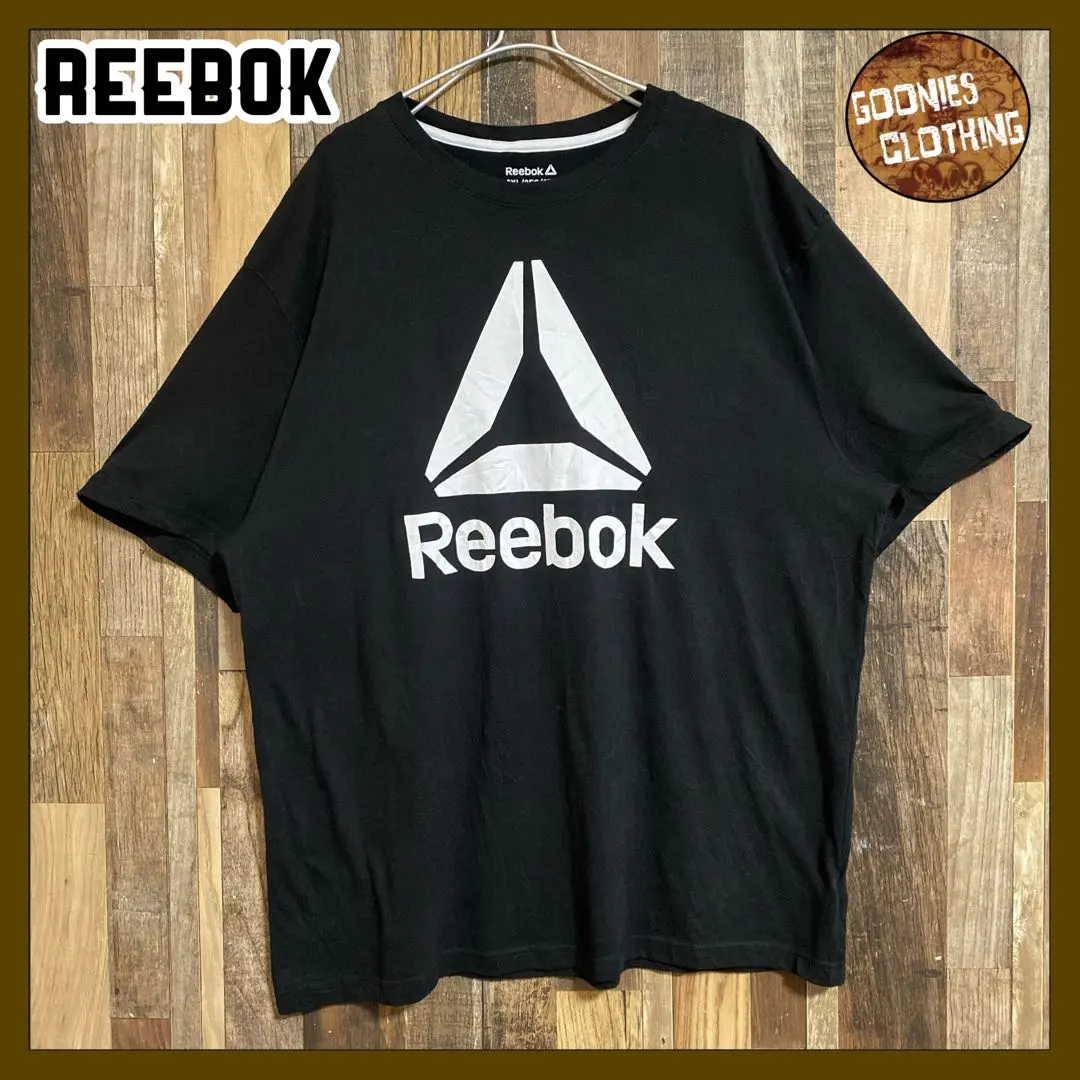 Thumbnail of Oversized Reebok Big Logo Print 2XL Black Short Sleeve T-shirt
