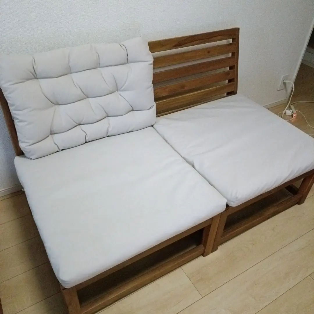 【みのり】クッションなし本体のみ　IKEA ネッマロー　アウトドアソファ IKEA イケア 背もたれ 屋外モジュールソファ用 ライトブラウン
