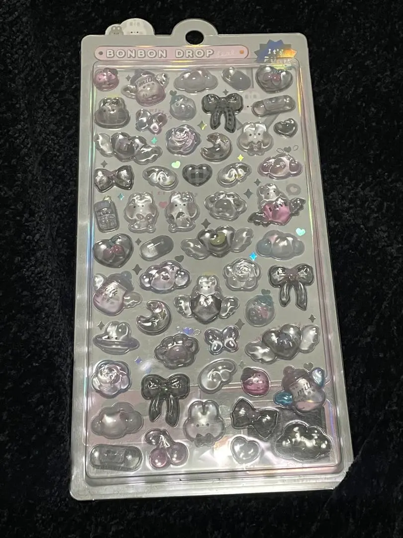 邦邦糖果滴膠貼紙 黑白 的縮圖