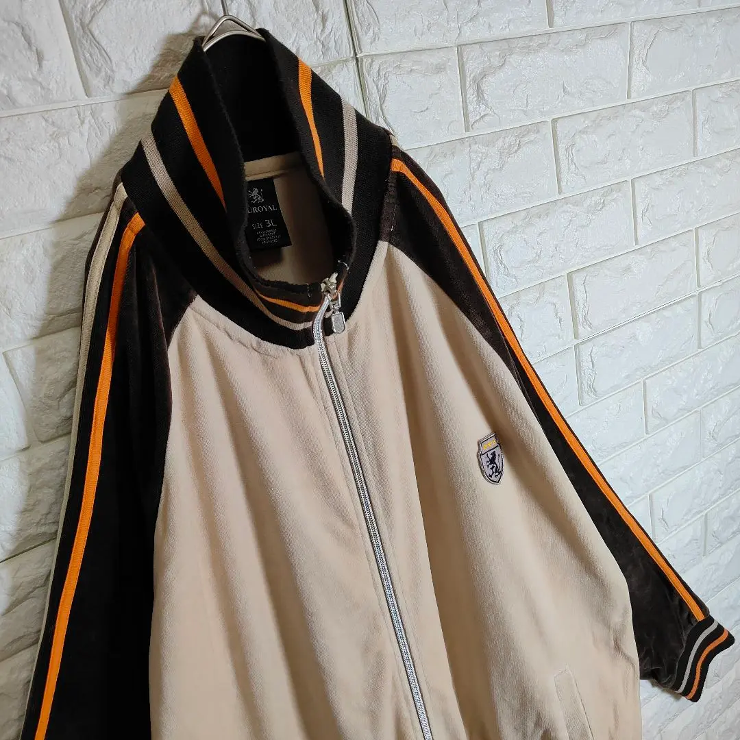 Thumbnail of Good Color Combination Velour Tracksuit Ribbed Line Beige Brown 3L