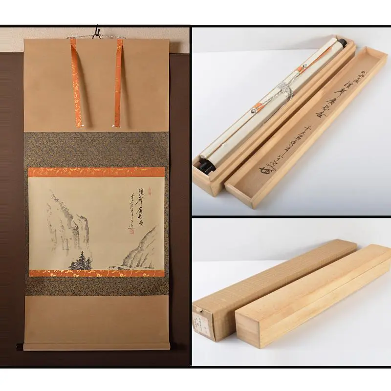 Thumbnail of Hanging scroll, calligraphy by Kourin Ohashi, former Abbot of Daitoku-ji Temple, "Keikei Kouchozetsu" (Fragrant Valley, Broad and Long Tongue), with original box, V, R4290C