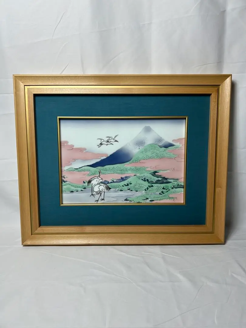 陶板画　篭目牡丹　9号　深川製磁　宮内庁御用達　美術有田　額入り　未使用品 陶板画 篭目牡丹 9号 深川製磁 宮内庁御用達 美術有田 額入り 未