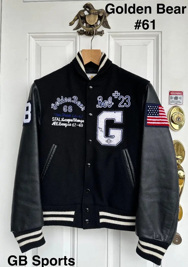 ひろ様限定GOLDEN BEARゴールデンベア オールレザージャケットスタジャン 90's Golden Bear ゴールデンベア クレイジー マルチ レザー