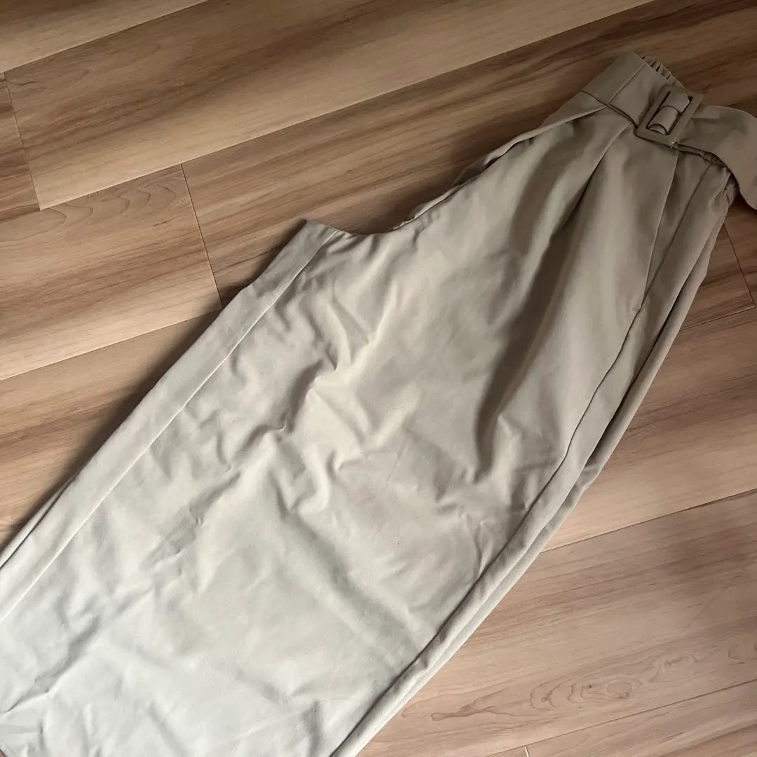 Thumbnail of Beige Slacks with Belt and Pleats