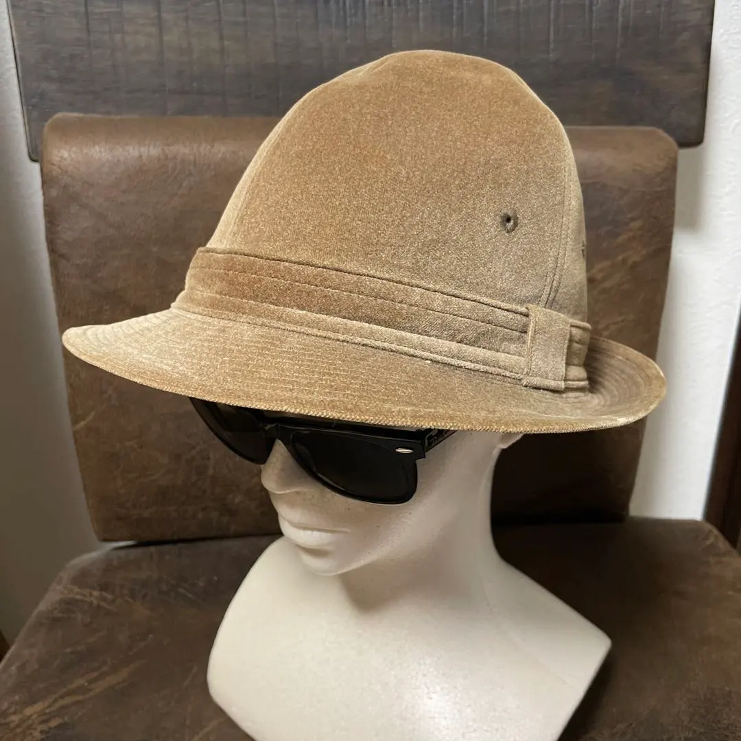 90年代 麂皮絨帽 58cm 米色 的縮圖