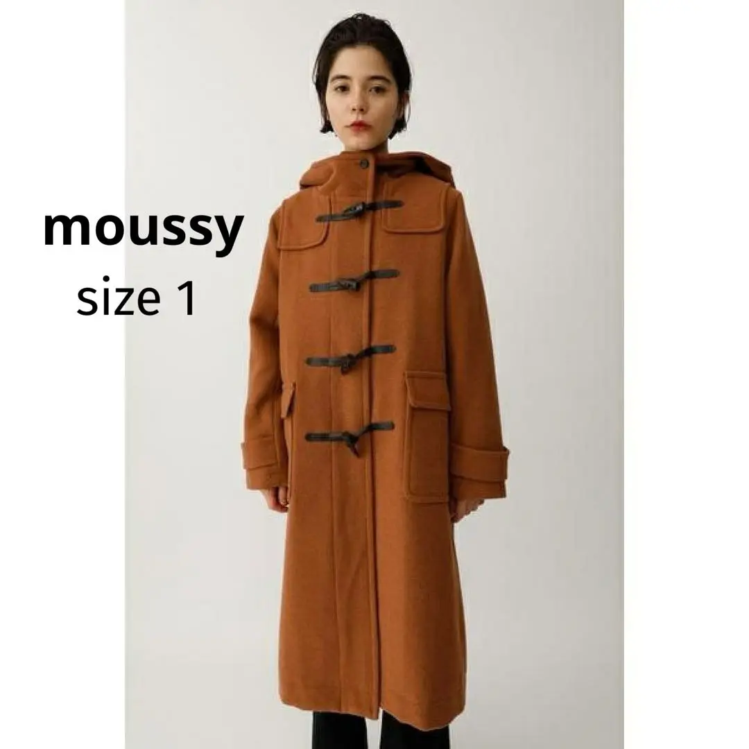 ☆ moussy MAUJI MELTON 長款牛角扣大衣 棕色 1 的縮圖
