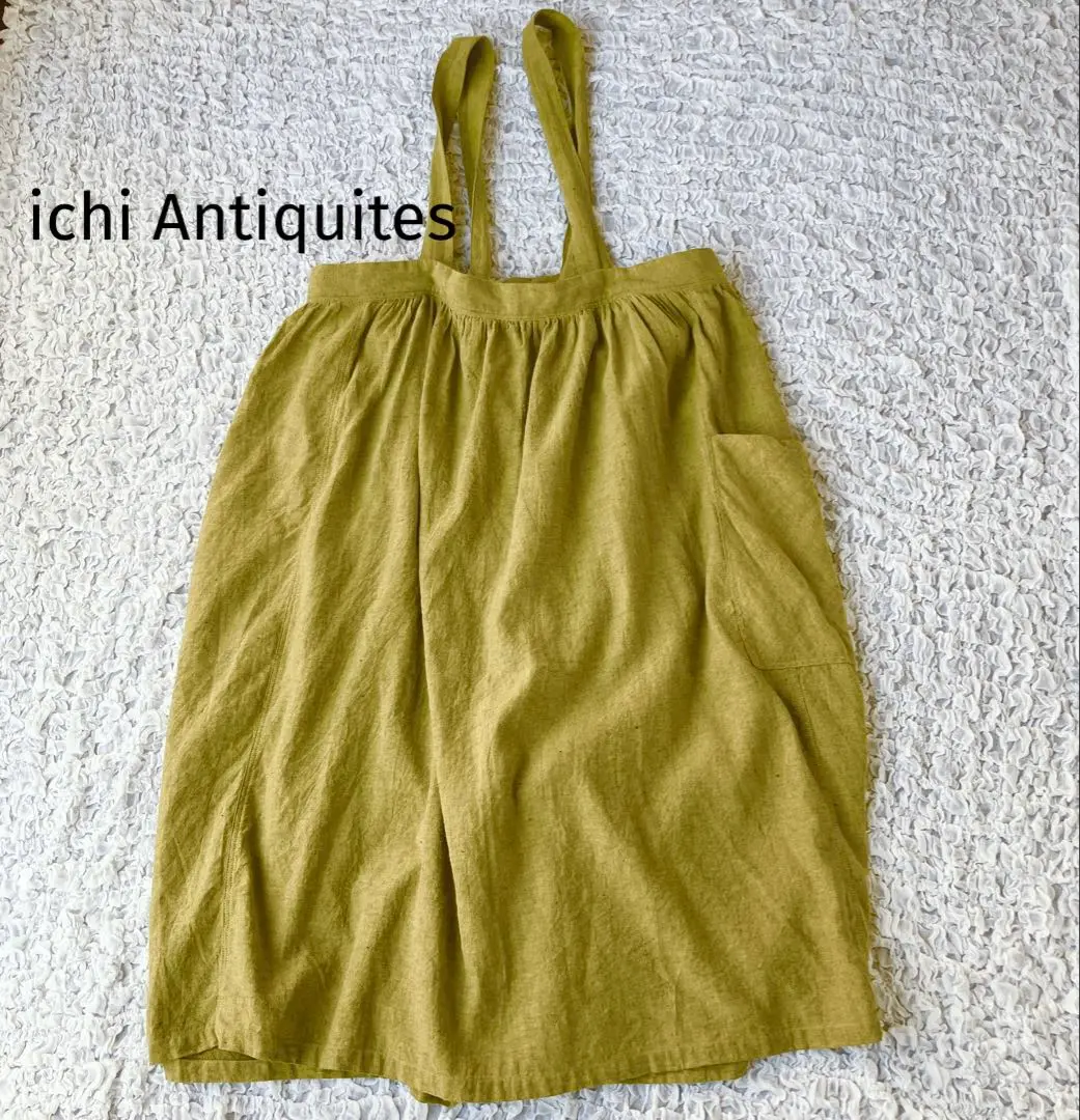 新品⭐️イチアンティークス リネン エプロン ドレス 18.700円 黒 ICHI Antiquites (イチアンティークス) noir リネンキャンバス