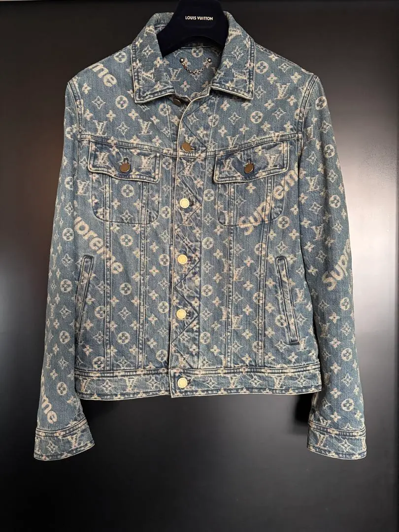 Supreme x Louis Vuitton Monogram Denim Jacket Men Size 38 | eBay