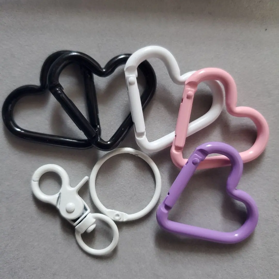 登山扣套裝（黑色、白色、粉色、紫色）心形 圓形 的縮圖