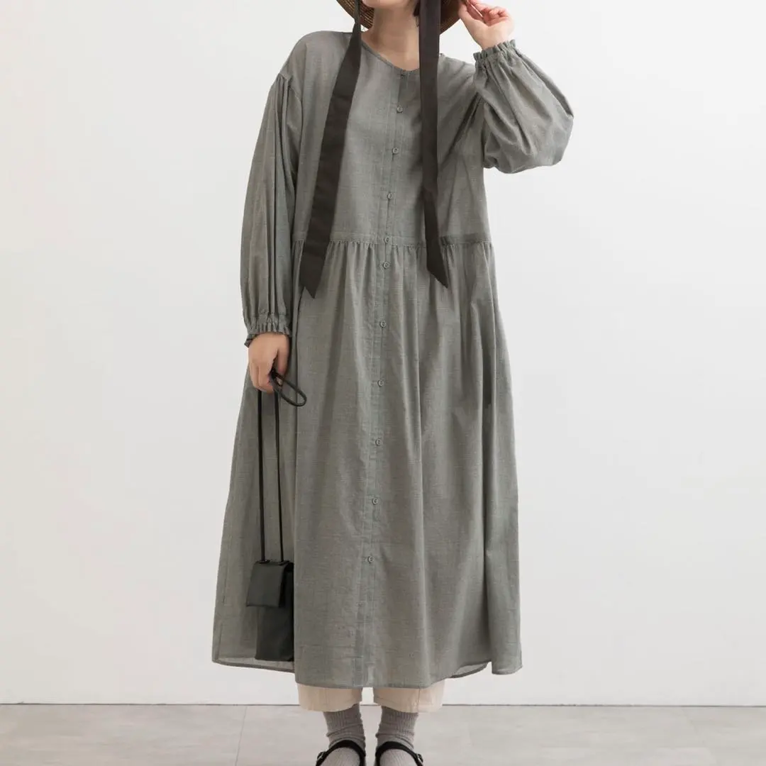 Thumbnail of POU DOU DOU Front Button Gathered Dress