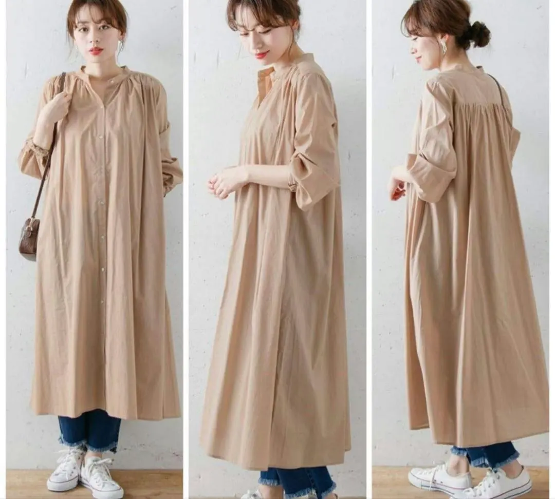 Thumbnail of URBAN RESEARCH Sonny Label Gathered Shirt Dress, Stand Collar