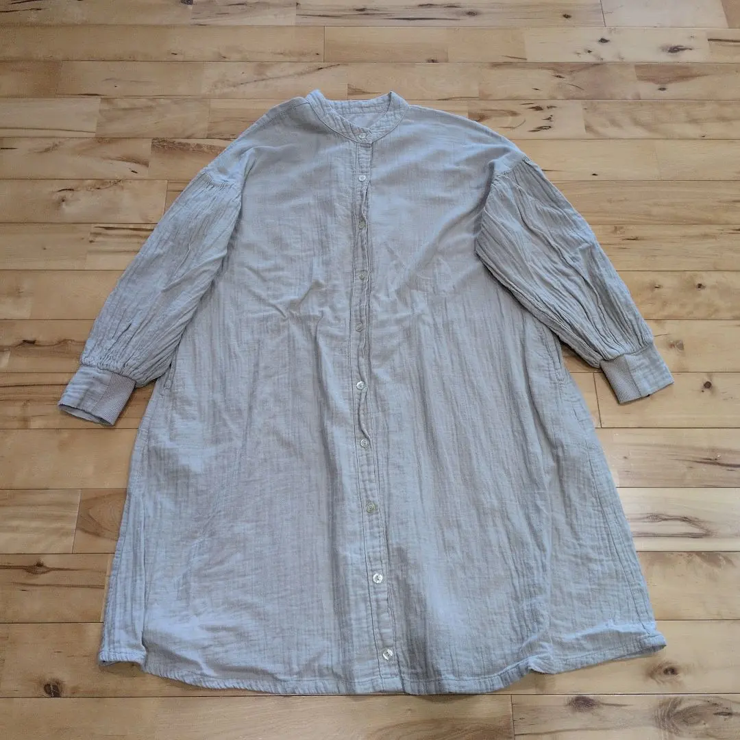 Thumbnail of UZUiRO Gauze Shirt Dress, Khaki, Chita Cotton