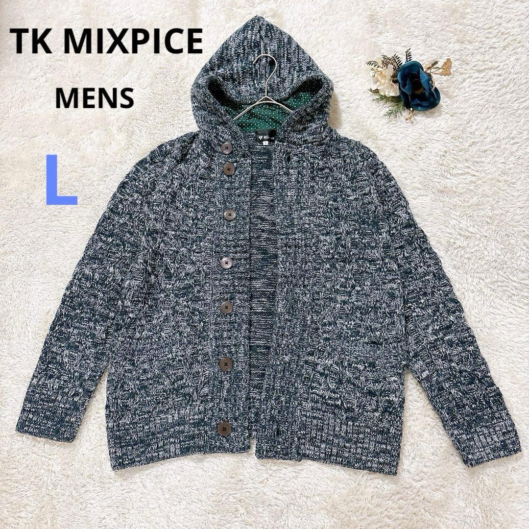 Thumbnail of TK MIXPICE Cable Knit Hoodie L Size - Men's Warm & Layering