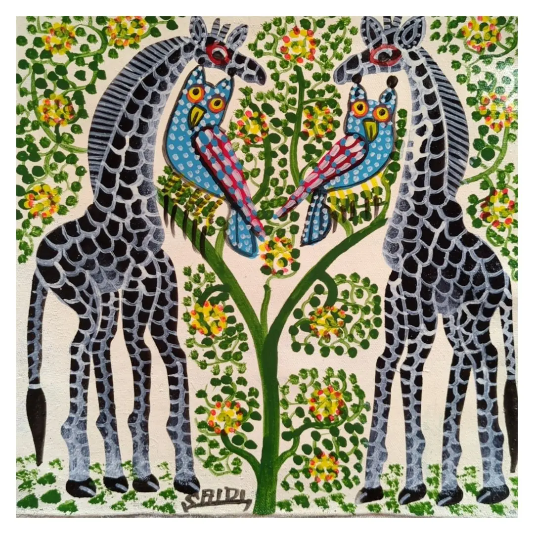 絵画 Tingatinga 20*20cm (11) ビッグ割引 | This 税込) Art captures the stunning TingaTinga