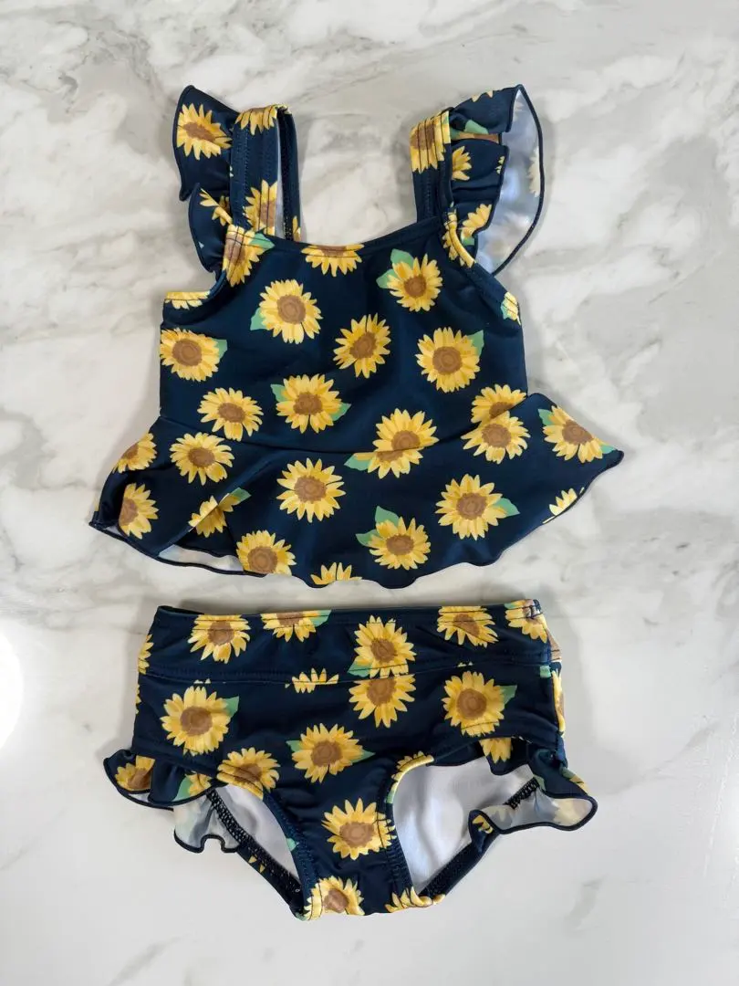 Thumbnail of Beautiful sunflower pattern baby swimsuit (girl) 80