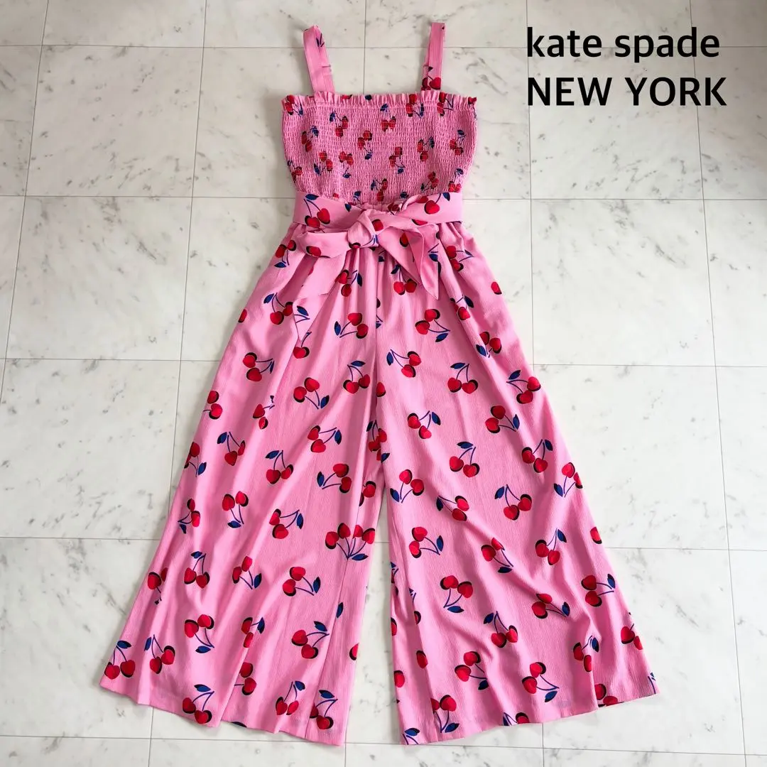 美品✨ ケイトスペードニューヨーク さくらんぼ柄 サロペット オールインワン 2025年最新】kate spade new york サロペット・オーバーオール