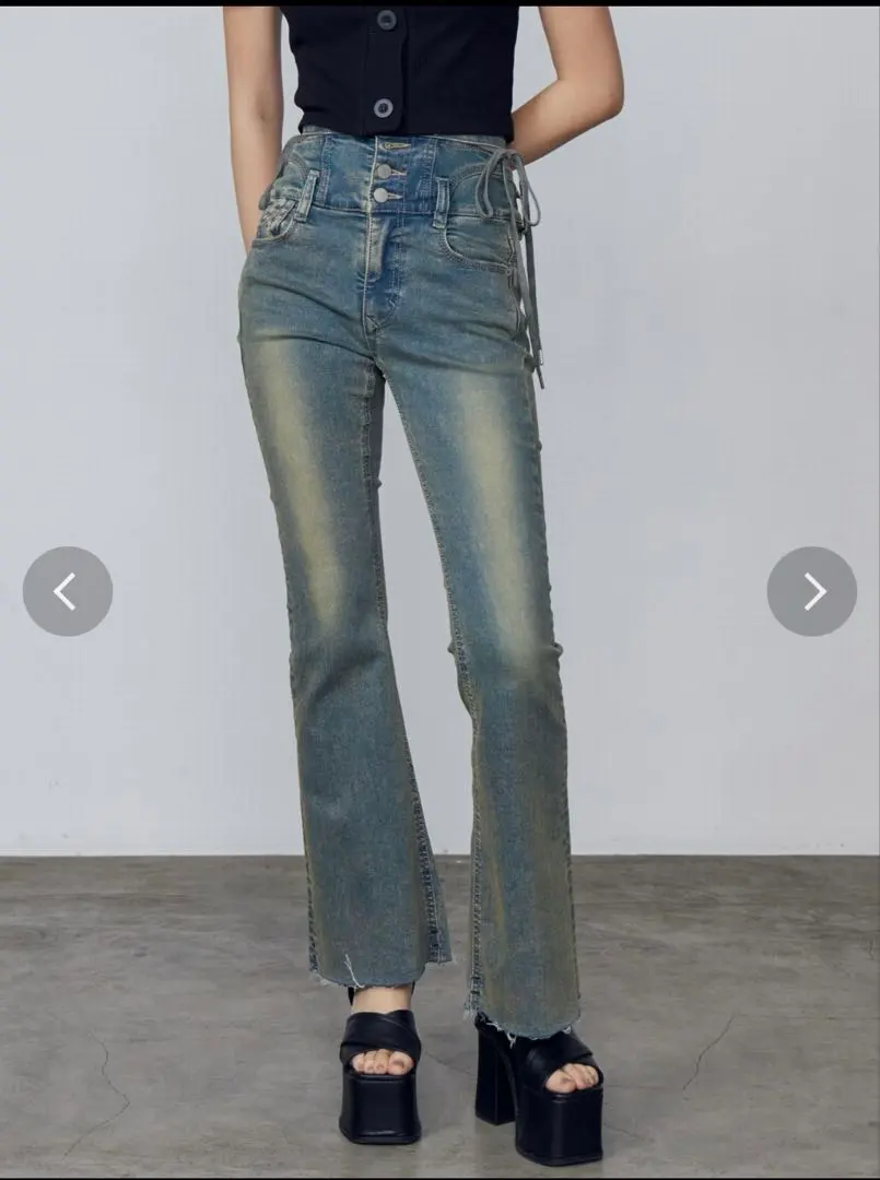 Thumbnail of EMODA Side Open High Waist Flare Paggings