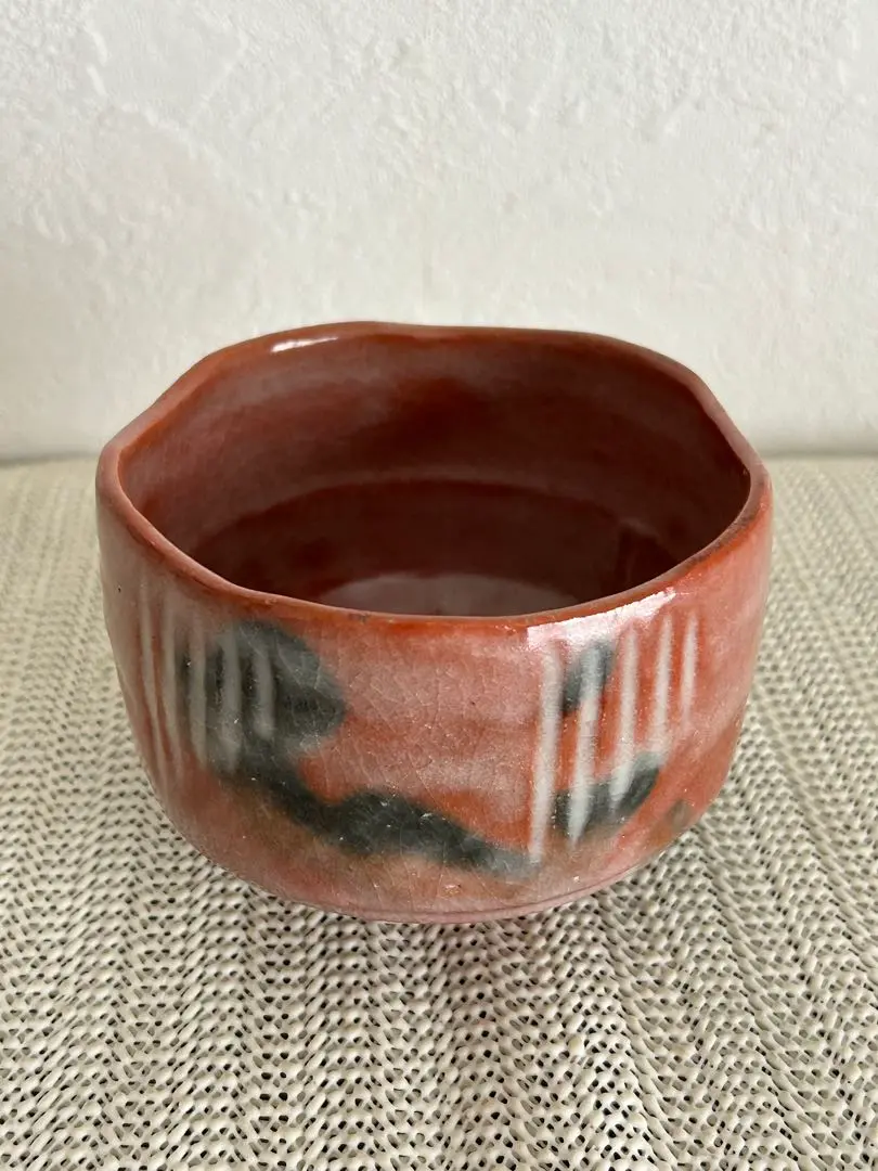 赤楽茶碗茶道具 陶器 湯呑み ぐい呑み 抹茶碗 楽焼 京焼 楽吉楽