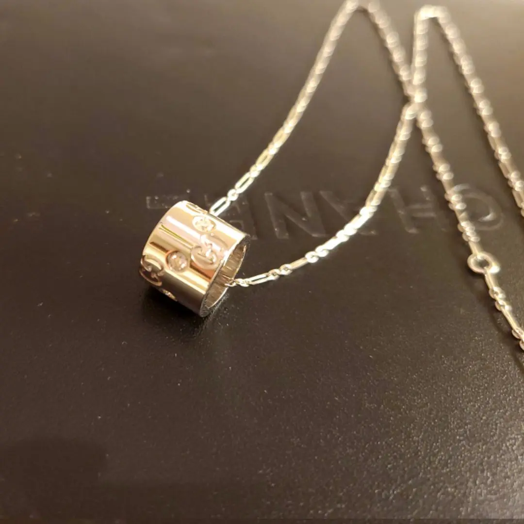 ビビデバビデ グッチ ディアマンティッシモ ダイヤ ネックレス K18WG グッチ(Gucci) K18ホワイトゴールド(K18WG) ダイヤモンド メンズ