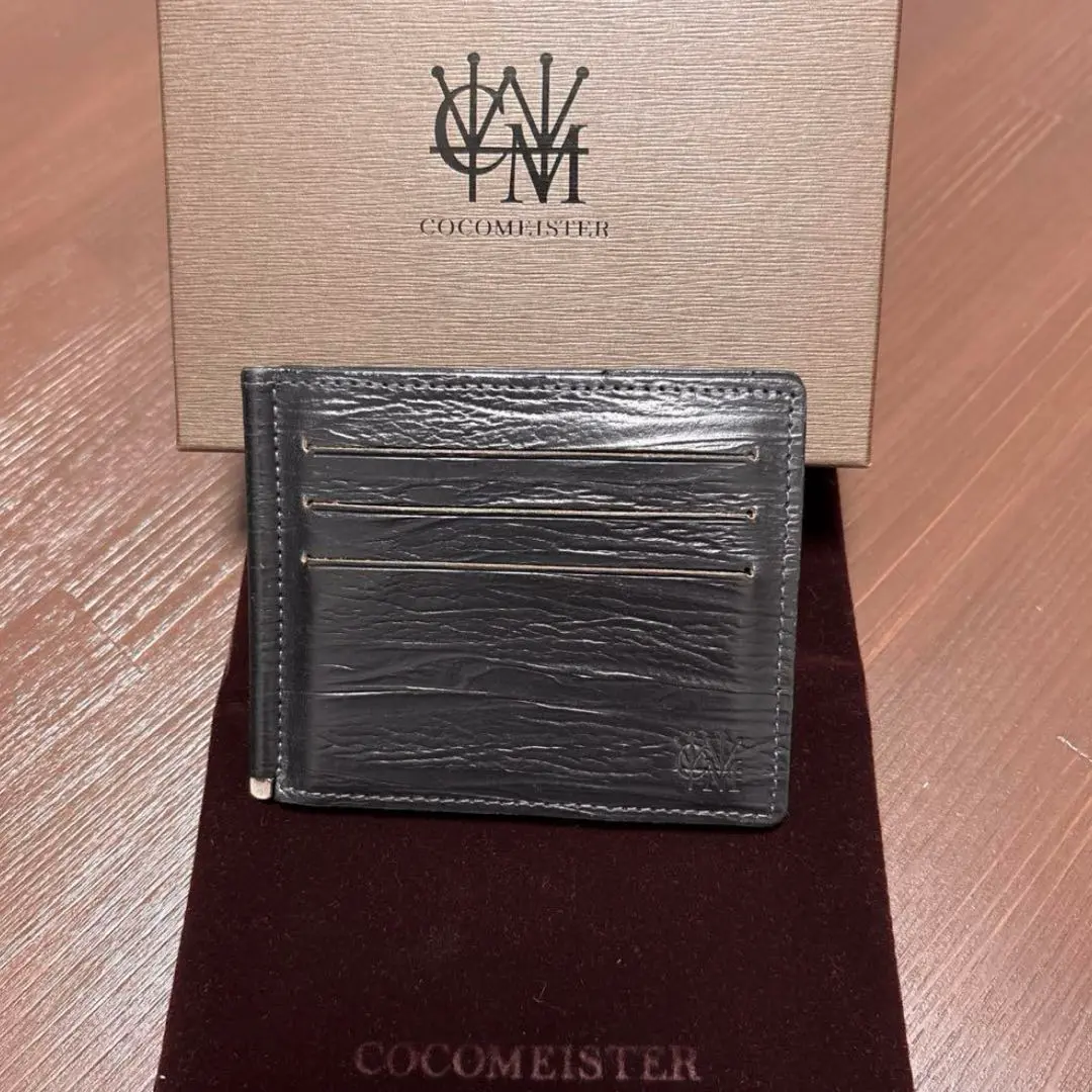 COCOMEISTER マネークリップ　ボルドー　ミッドナイト　レザー COCOMEISTER マネークリップ ボルドー ミッドナイト レザー