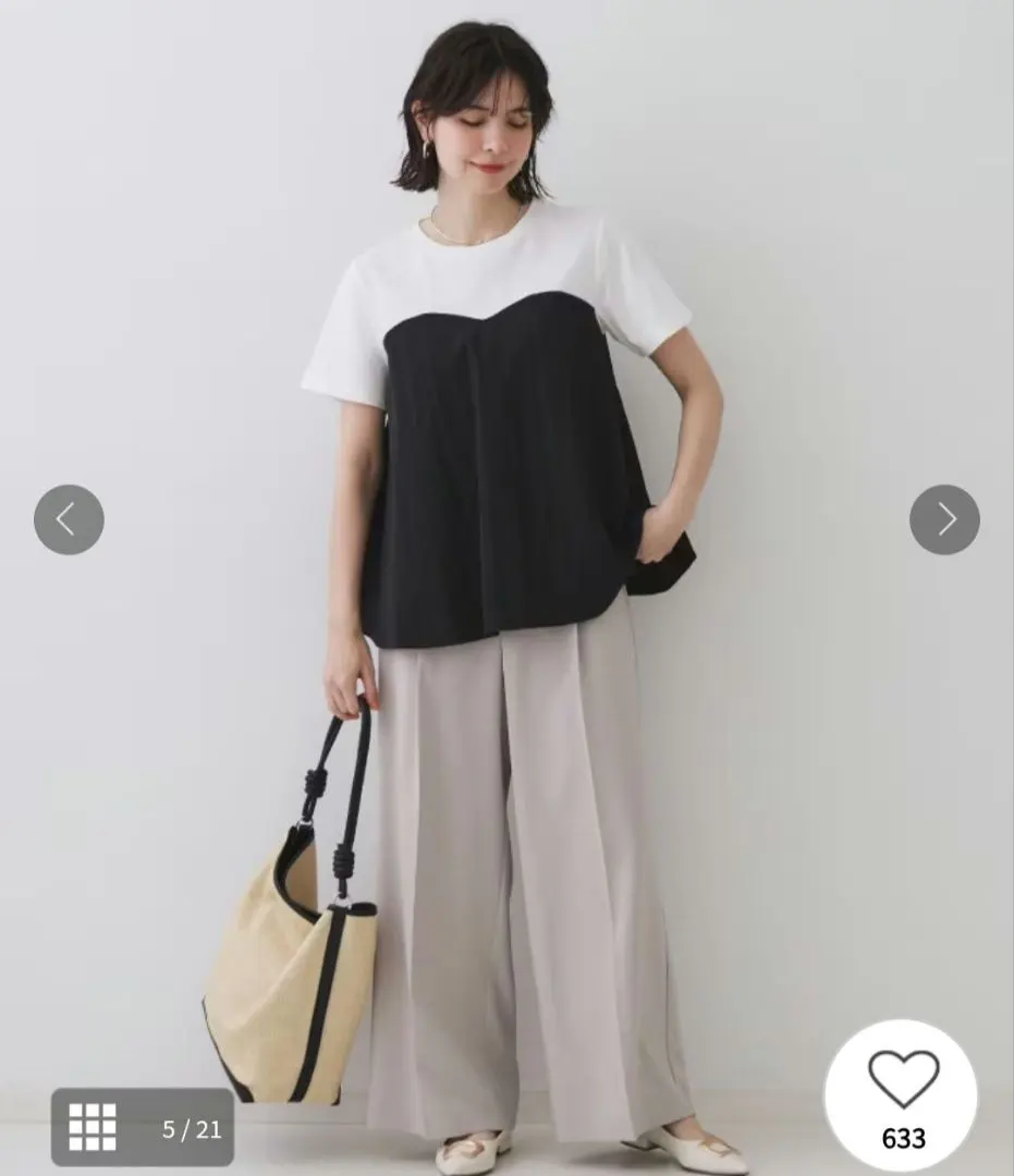 Thumbnail of OPAQUE.CLIP Short Sleeve T-shirt Bustier Docking Cut and Sew