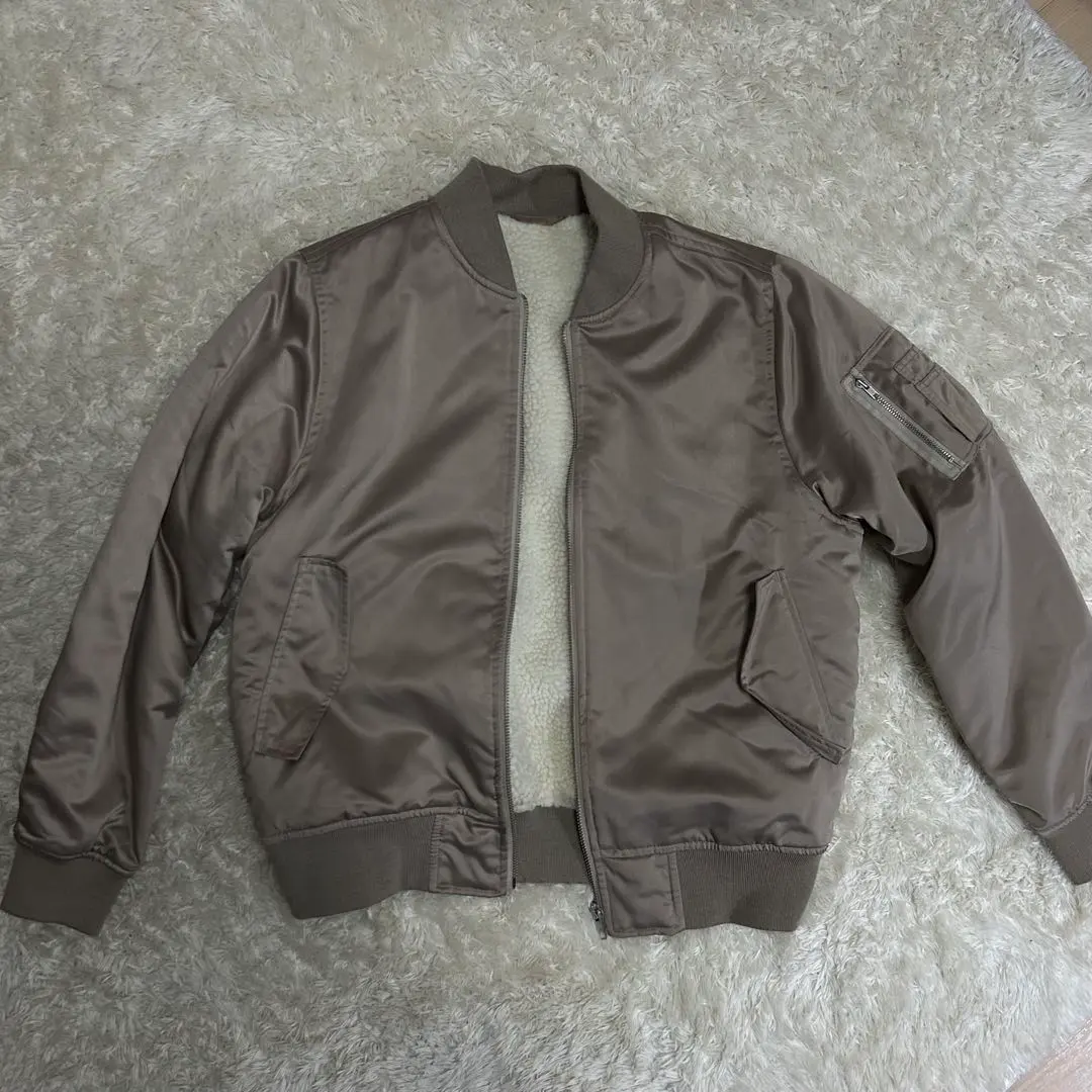 Thumbnail of MA-1 style jacket outerwear beige satin jumper