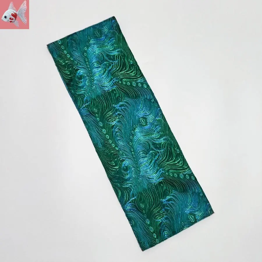 ◆孔雀紋樣的半襟① 綠色 的縮圖