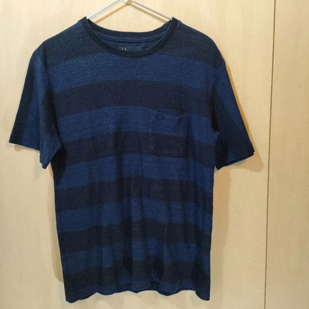 Thumbnail of Fred Perry navy striped T-shirt, pique knit