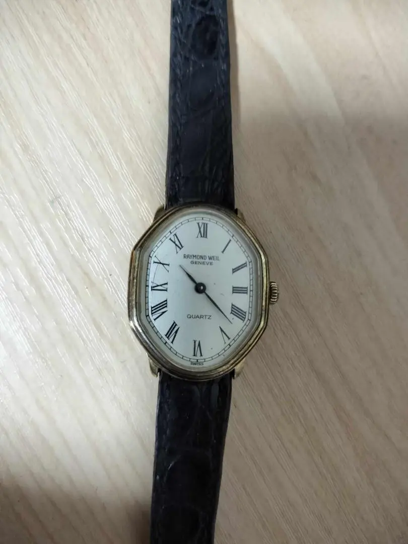 Raymond Weil 18k Gold Electroplated Watch 34mm Leather Strap