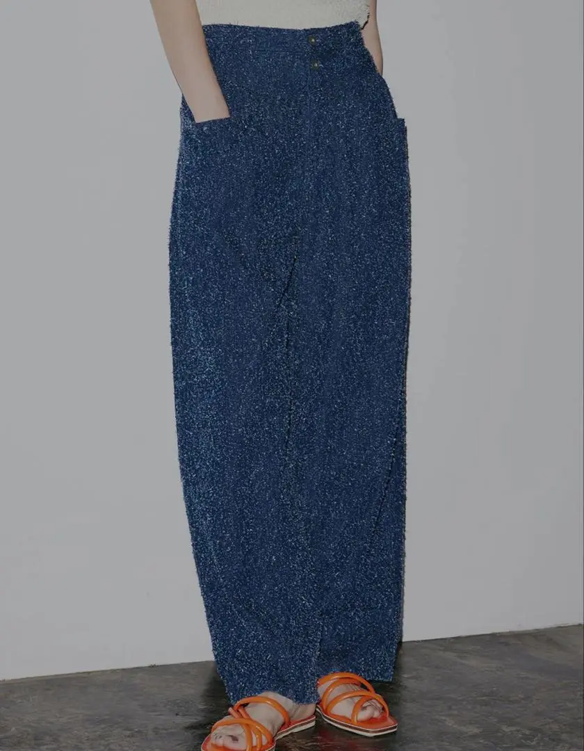 AMERI 新品　MEDI SCRATCH OVAL WIDE DENIM Ameri MEDI SCRATCH OVAL WIDE DENIM