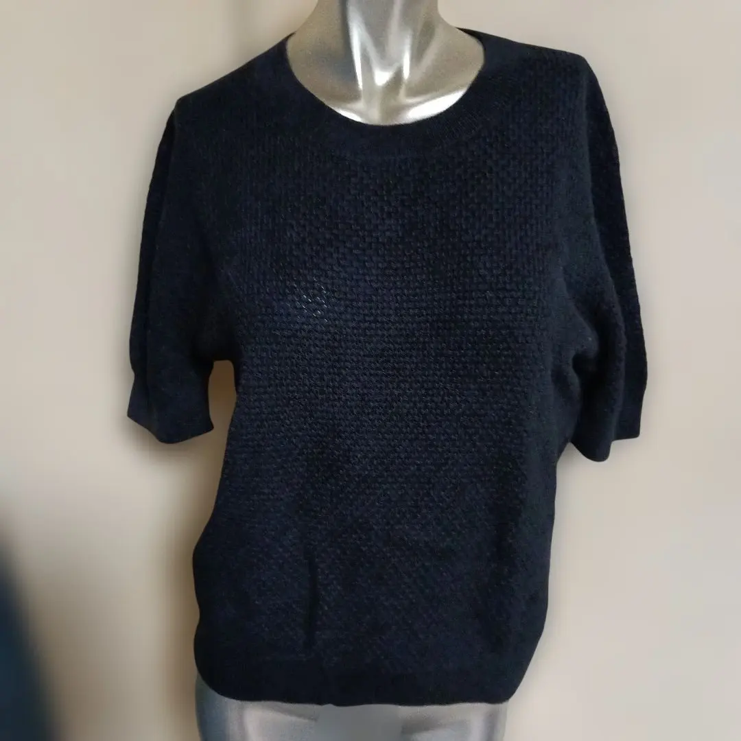 Thumbnail of UNIQLO Black Knit Short Sleeve Sweater