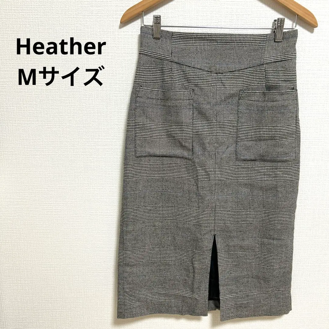 Thumbnail of Excellent Condition: Heather Front Slit Tight Skirt, Glen Check