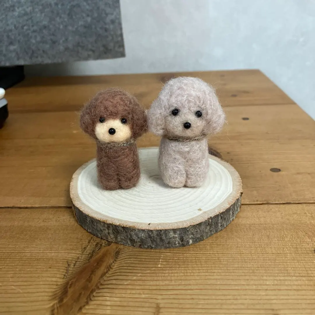 羊毛氈 毛線 玩具貴賓犬套裝 的縮圖