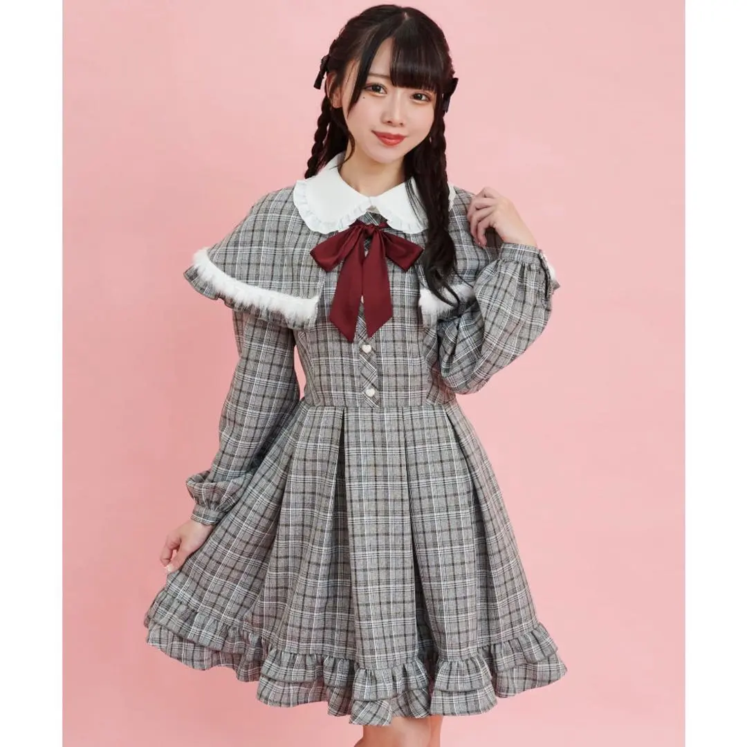 Thumbnail of Secret Honey Fur-Trimmed Cape Dress