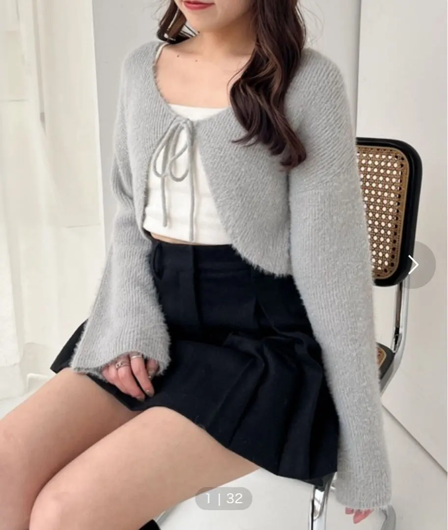 Thumbnail of Lamé Ribbon Short Cardigan