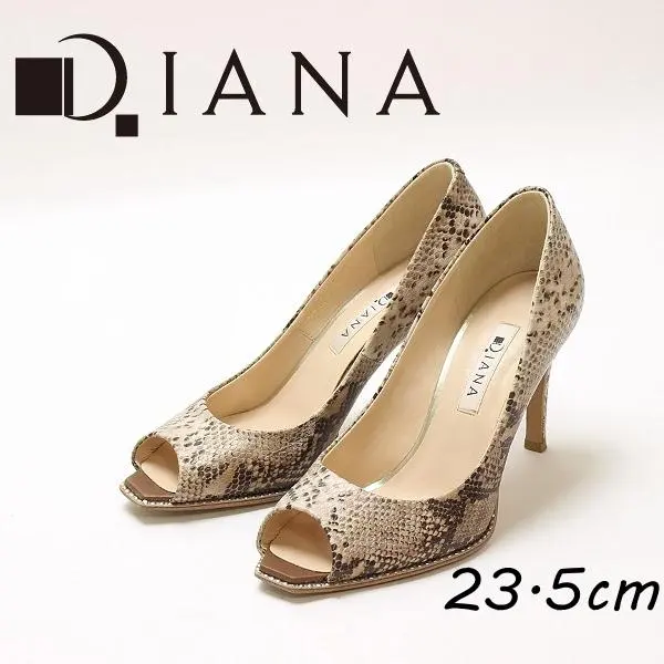 Thumbnail of B7731■DIANA Python Leather Embossed Open Toe Pumps 23.5