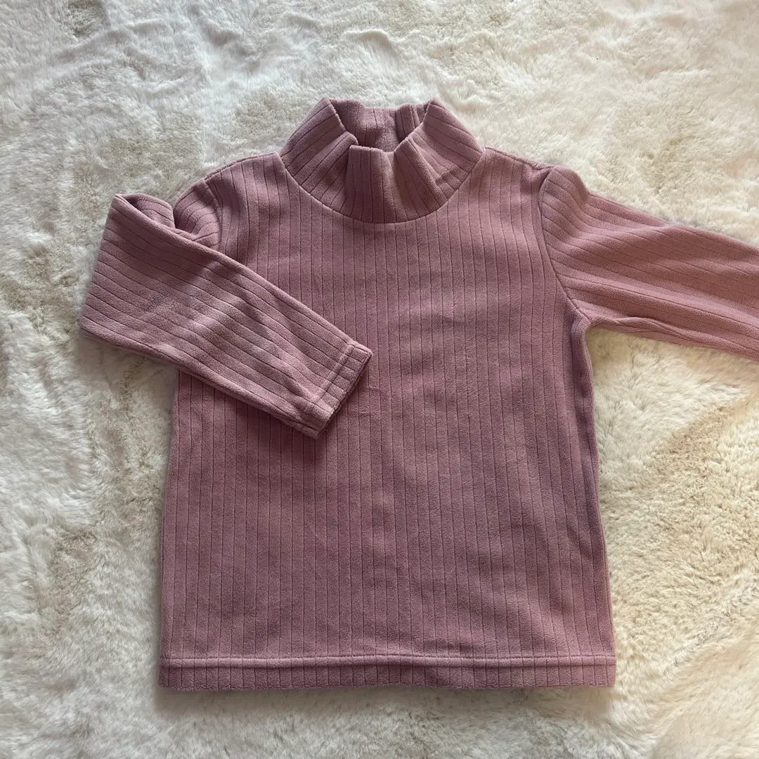 優衣庫 兒童 刷毛布料 羅紋高領 110 的縮圖