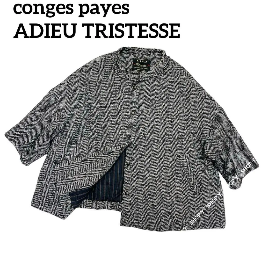 お値下げ アデュートリステス コンジェペイエ リネン ノーカラー コート 羽織 2025年最新】conges payes ADIEU TRISTESSE レディース ノー