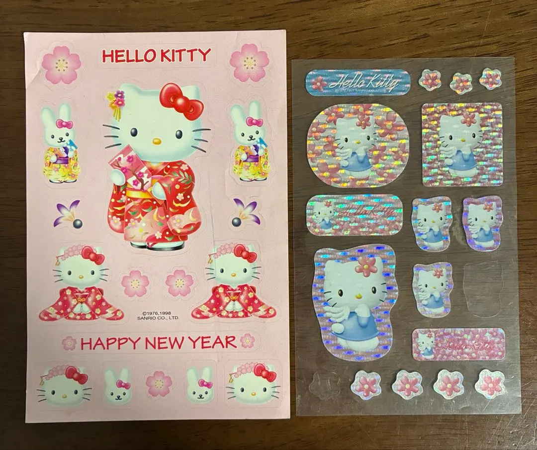 Thumbnail of Two Hello Kitty Stickers: New Year's Stickers, 1998