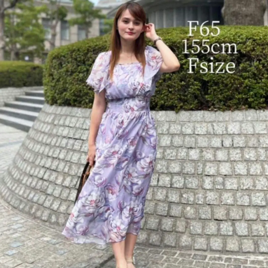 CINEMATIQ ピオニーワンピース シースルー 花柄 水彩 元鈴木さん m87325599842_1.jpg?1721886440