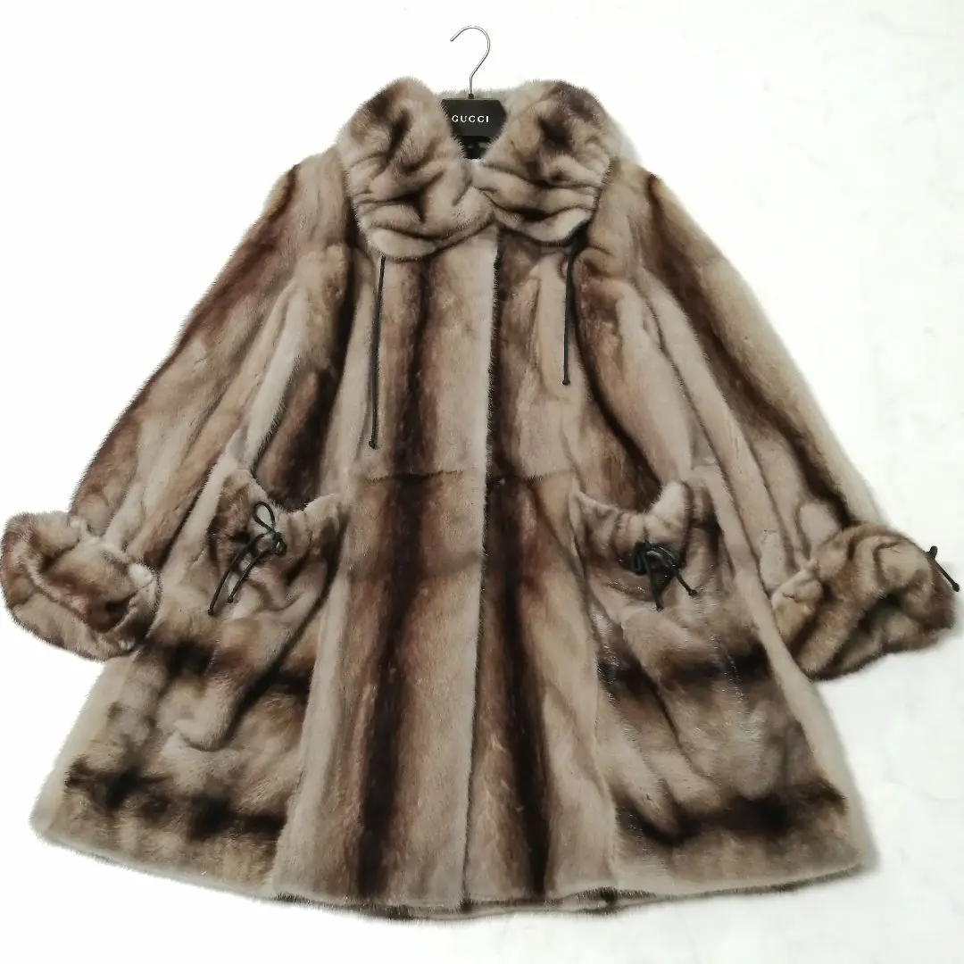 ⭐︎本物美品⭐︎ミンクファー マキシ丈コート 13号 着丈約110cm ブラウン ⭐︎本物美品⭐︎ミンクファー マキシ丈コート 13号 着丈約110cm