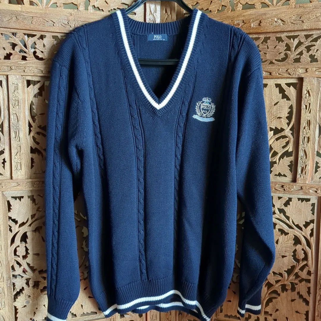 Thumbnail of Navy V-neck sweater