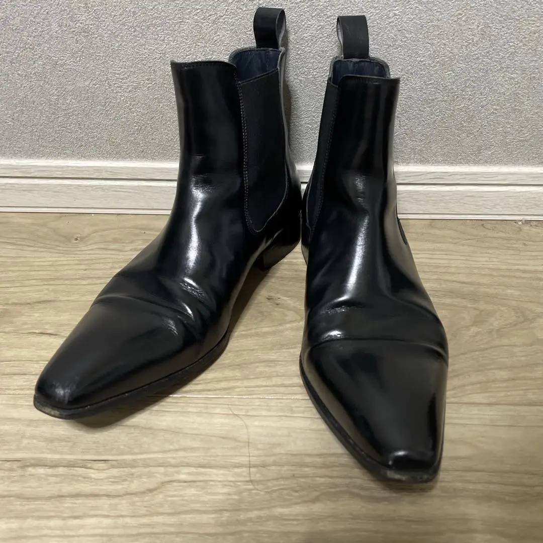 美品✨　クインクラシコ　牛革　サイドゴアブーツ　25.5 イタリア製　老舗 22645-01.jpg